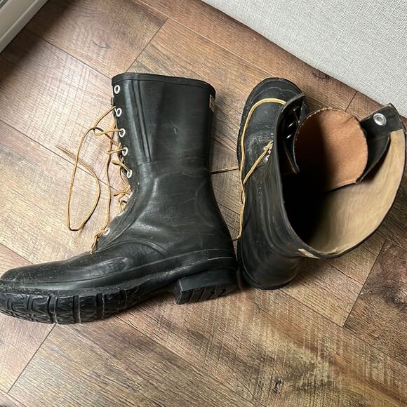 Men’s Vintage Wards Montgomery Ward Black Distressed Rubber Boots Size 12.5 main image 9